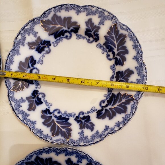 Antique Johnson Bros Normandy Flow Blue Plates x 4 - Picture 4 of 8